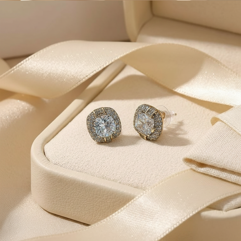 Berry Myth Royale Halo Stud Earrings
