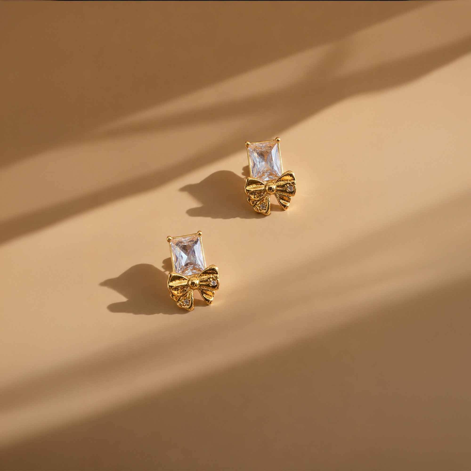 Berry Myth Celeste Bow Crystal Stud Earrings