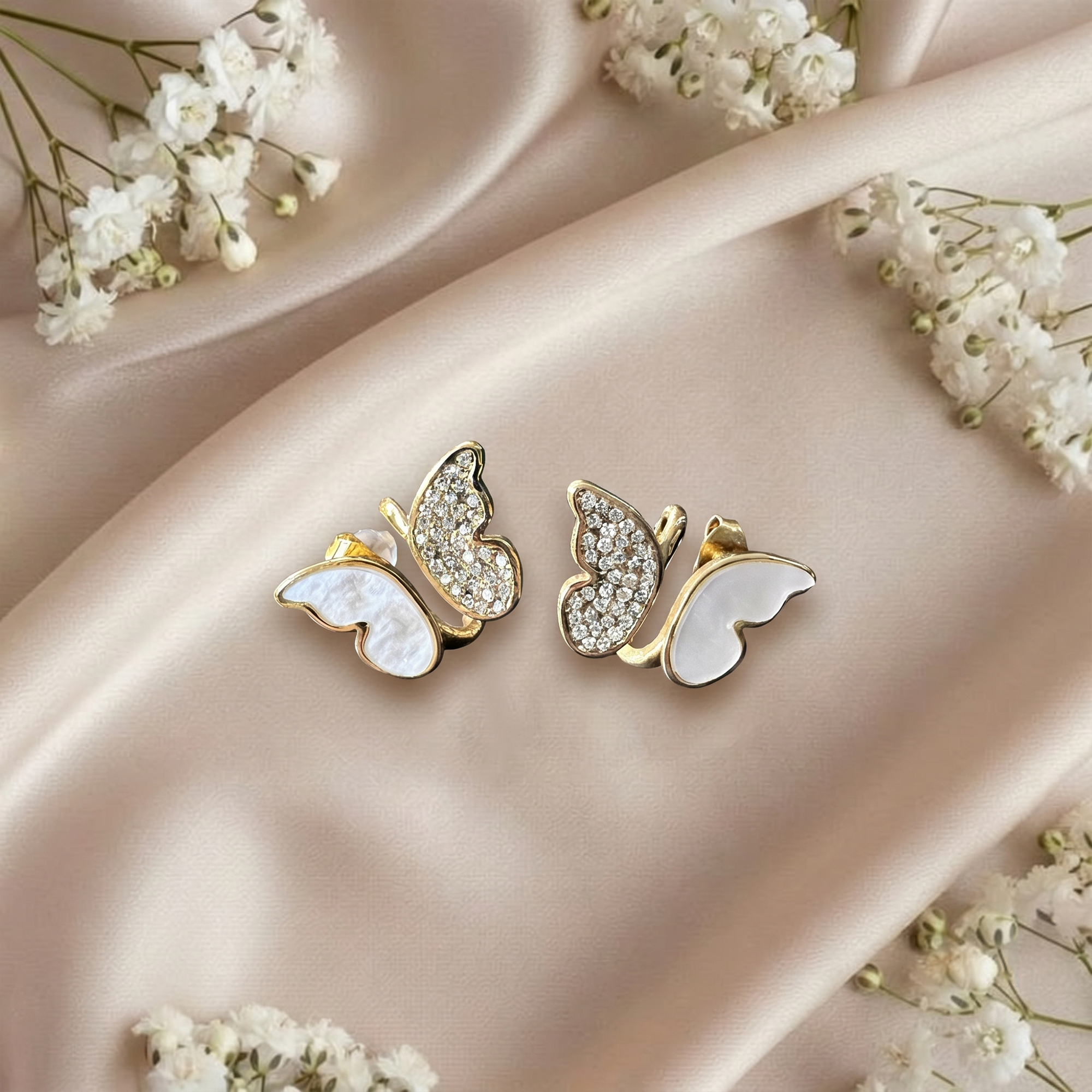 Berry Myth Aurora Butterfly Crystal Stud Earrings