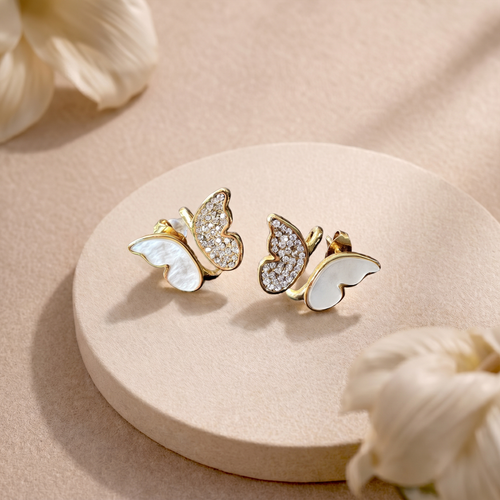 Berry Myth Aurora Butterfly Crystal Stud Earrings